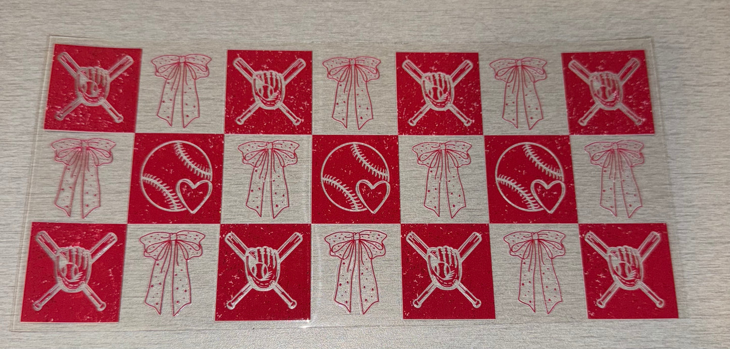 Baseball red w/ bows