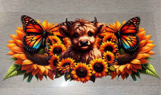 Cow W/ Sunflower & Butterfly