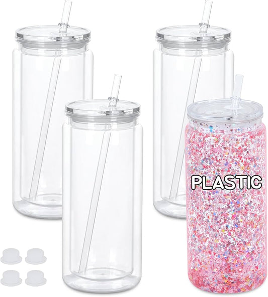 20oz Acrylic Can now Globe Tumbler clear