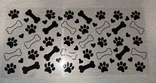 Dog Paw & Bones Black