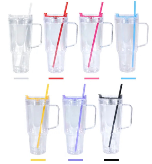 Black - 30oz Acrylic Snowglobe Tumbler with handle