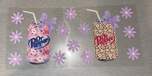 Dr Pepper Pink W/ Bows & Flowers