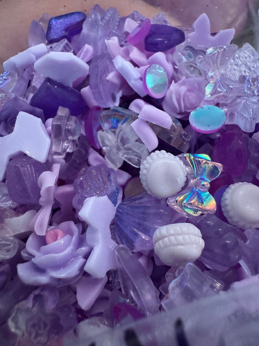 Purple Nail Charm Mix