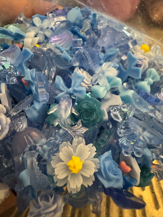 Blue Nail Charm Mix