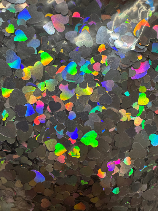 Silver Hearts - Shaped Glitter