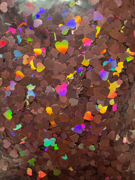 Rose Gold Hearts - Shaped Glitter