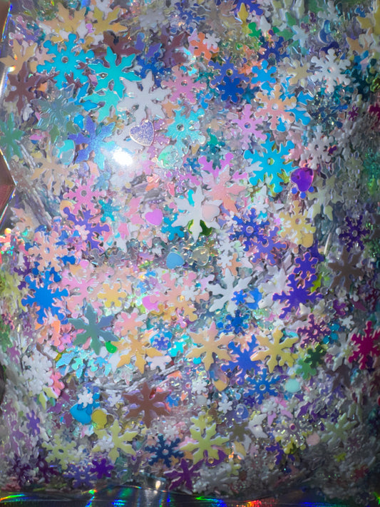 Holographic Snowflake Mix - Shaped Glitter