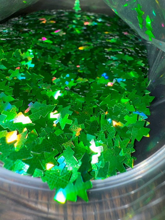 Green Tree - Shaped Glitter